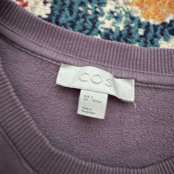 COS RELAXED WASHED-COTTON SWEATSHIRT‎ In Washed Burgundy Men’s Small - Picture 4 of 8